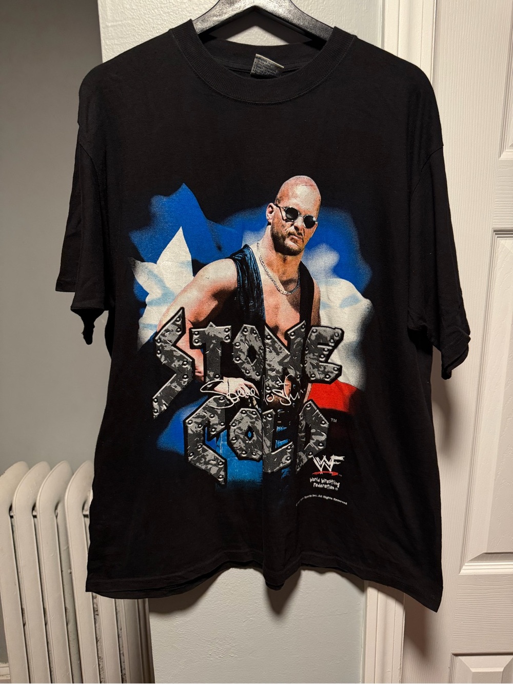 Vintage 1999 WWF Stone Cold Steve Austin Texas Flag Shirt Size Men’s Large